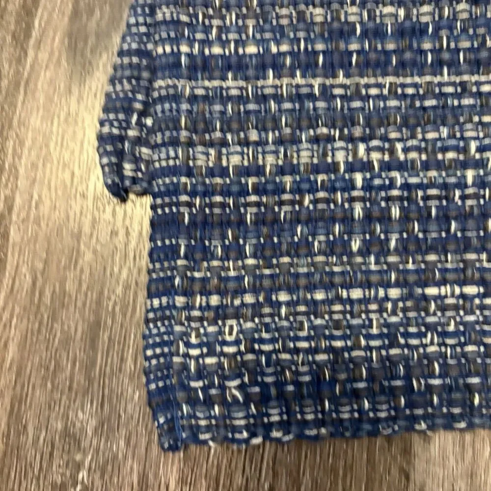 Food Network Woven Placemats Cotton Dark Blue White (4) Natural Decor 17.5X13